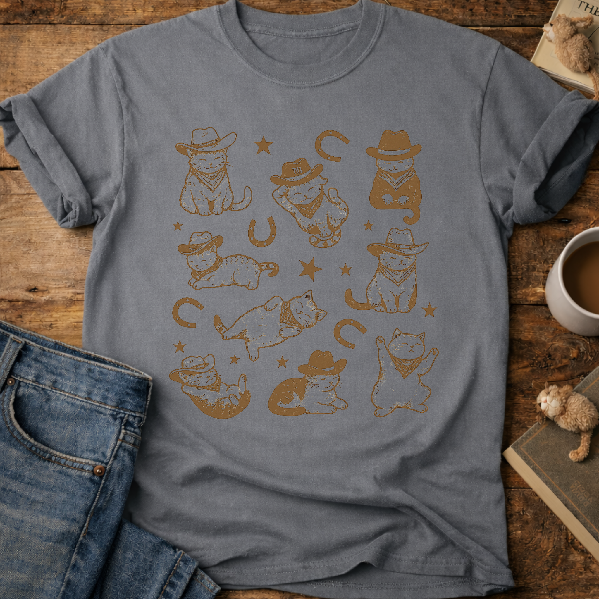 Cowboy Cats Graphic T-Shirt
