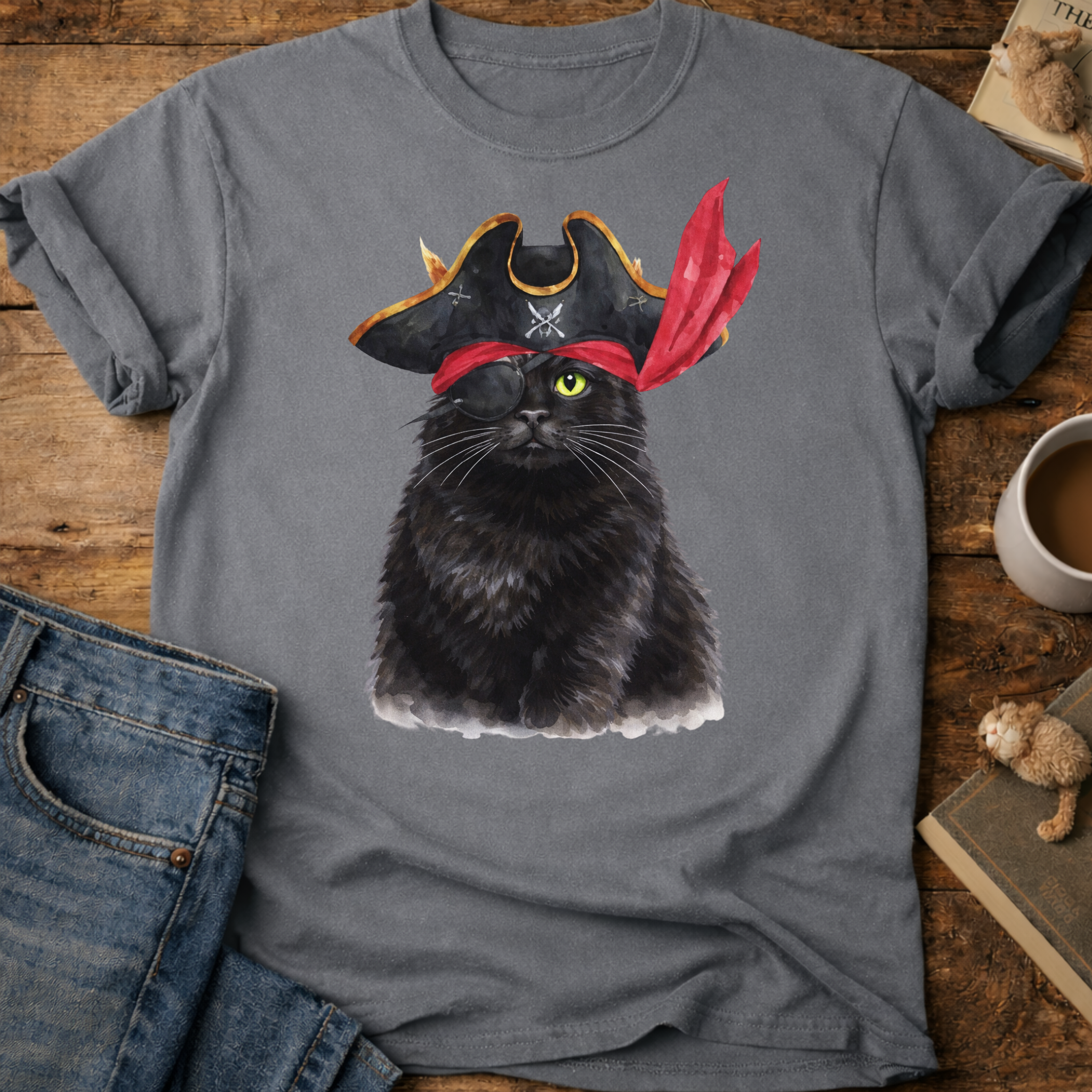 Pirate Black Cat T-Shirt
