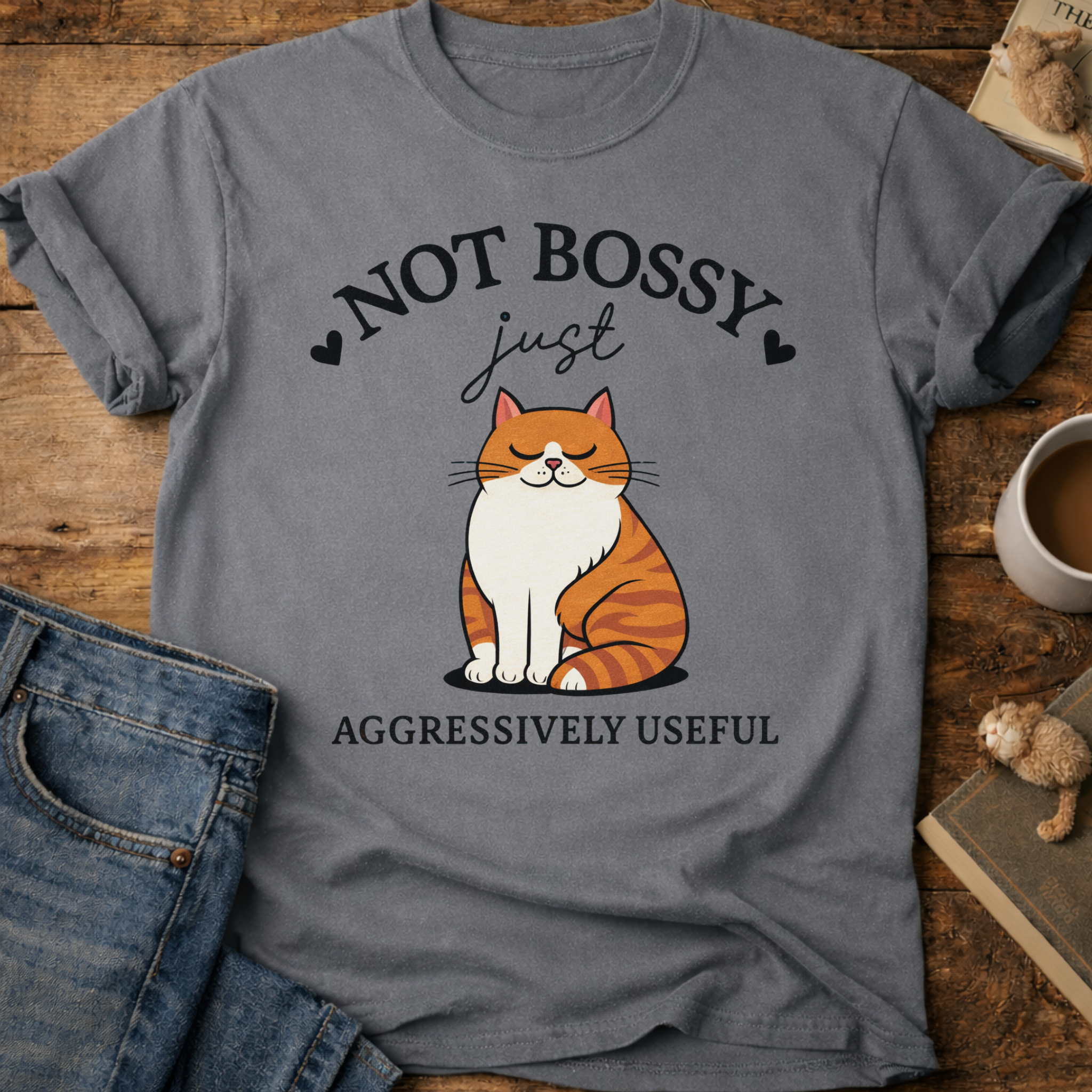 Not Bossy Just Aggressively Useful Cat T-Shirt