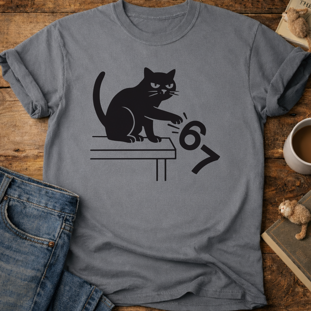 Cat Knocks 67 Off Table T-Shirt
