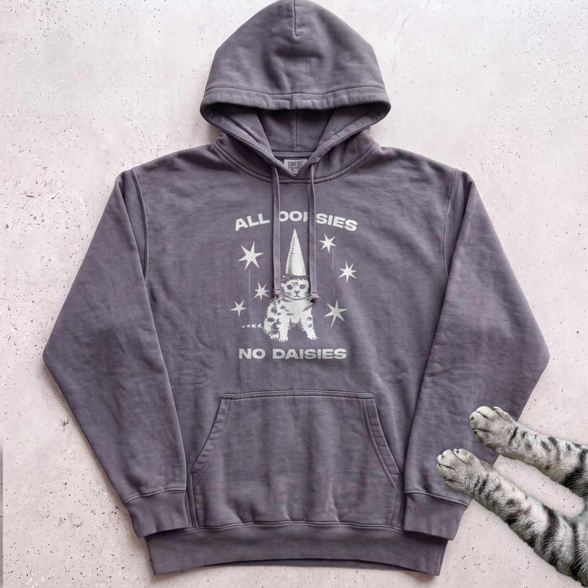 All Oopsies No Daisies Cat Hoodie - Pepper