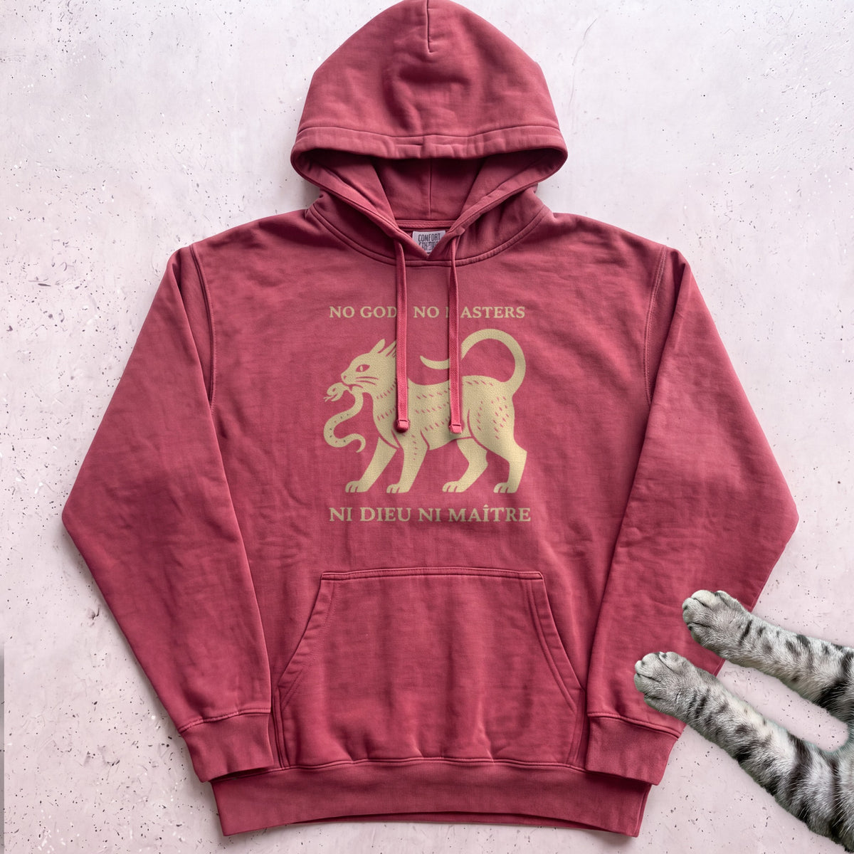 Anarchist Cat Hoodie - Crimson