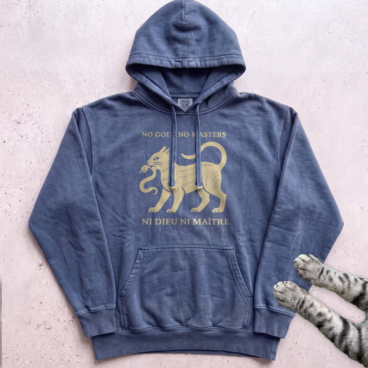 Anarchist Cat Hoodie - Denim