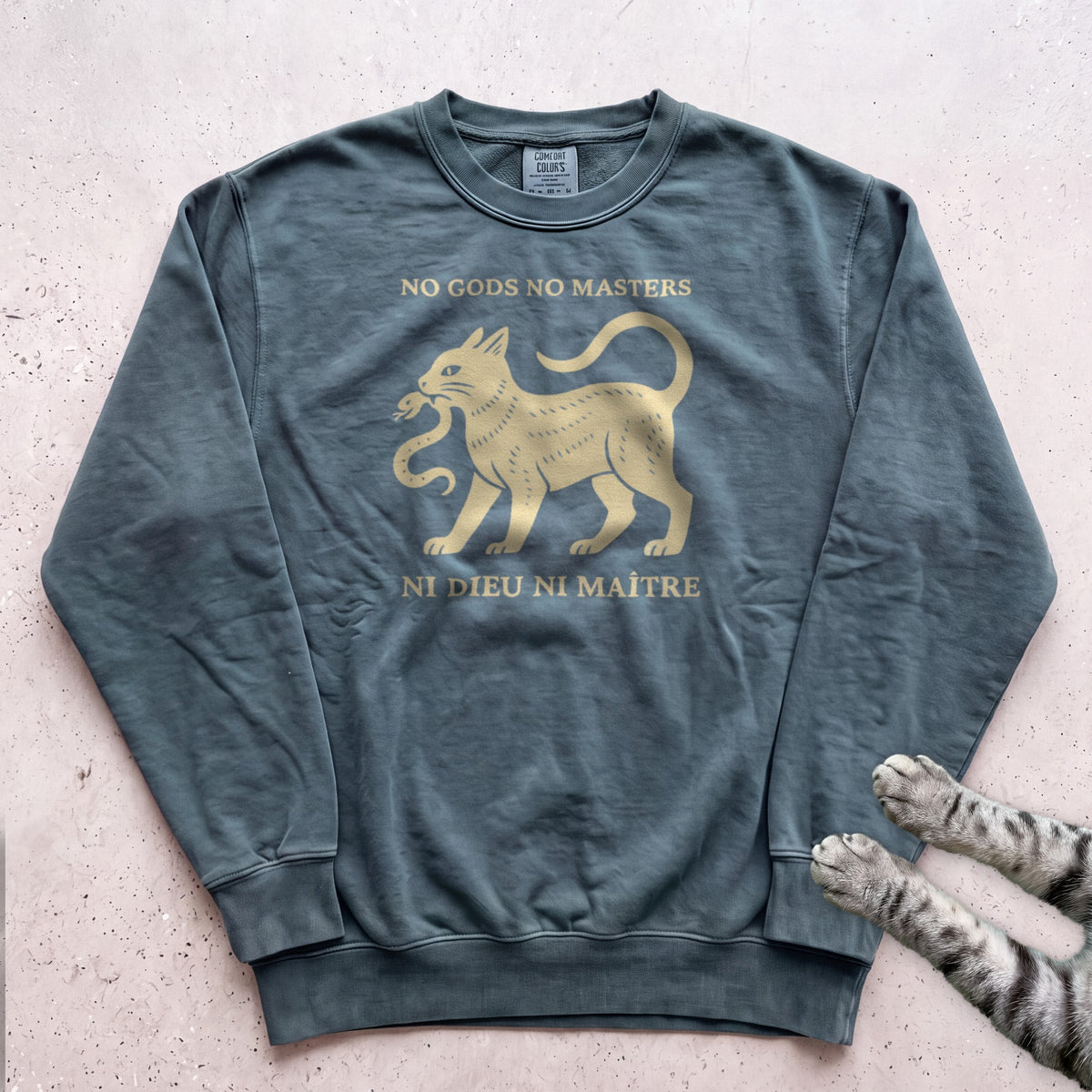 Anarchist Cat Sweatshirt - Blue Spruce