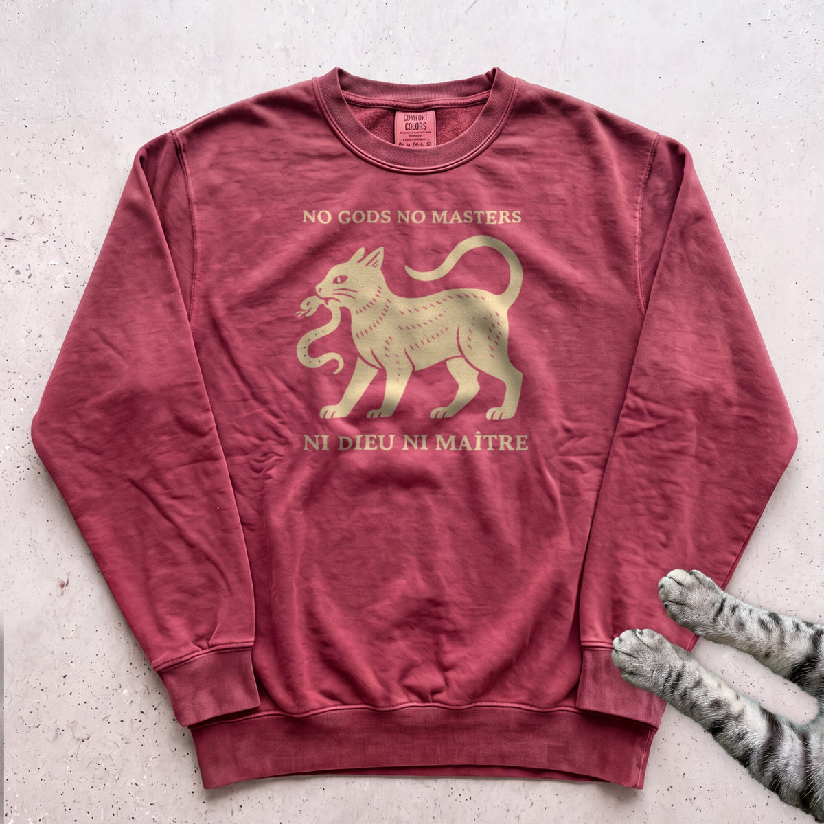Anarchist Cat Sweatshirt - Crimson