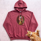 Art Personalized Custom Cat Hoodie - Crimson