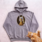 Art Personalized Custom Cat Hoodie - Grey