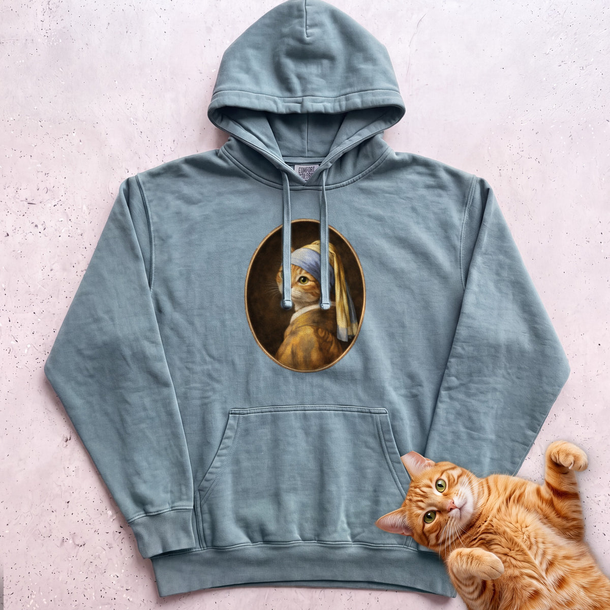 Art Personalized Custom Cat Hoodie - Seafoam
