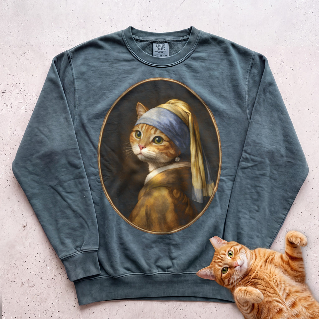 Art Personalized Custom Cat Sweatshirt - Blue Spruce
