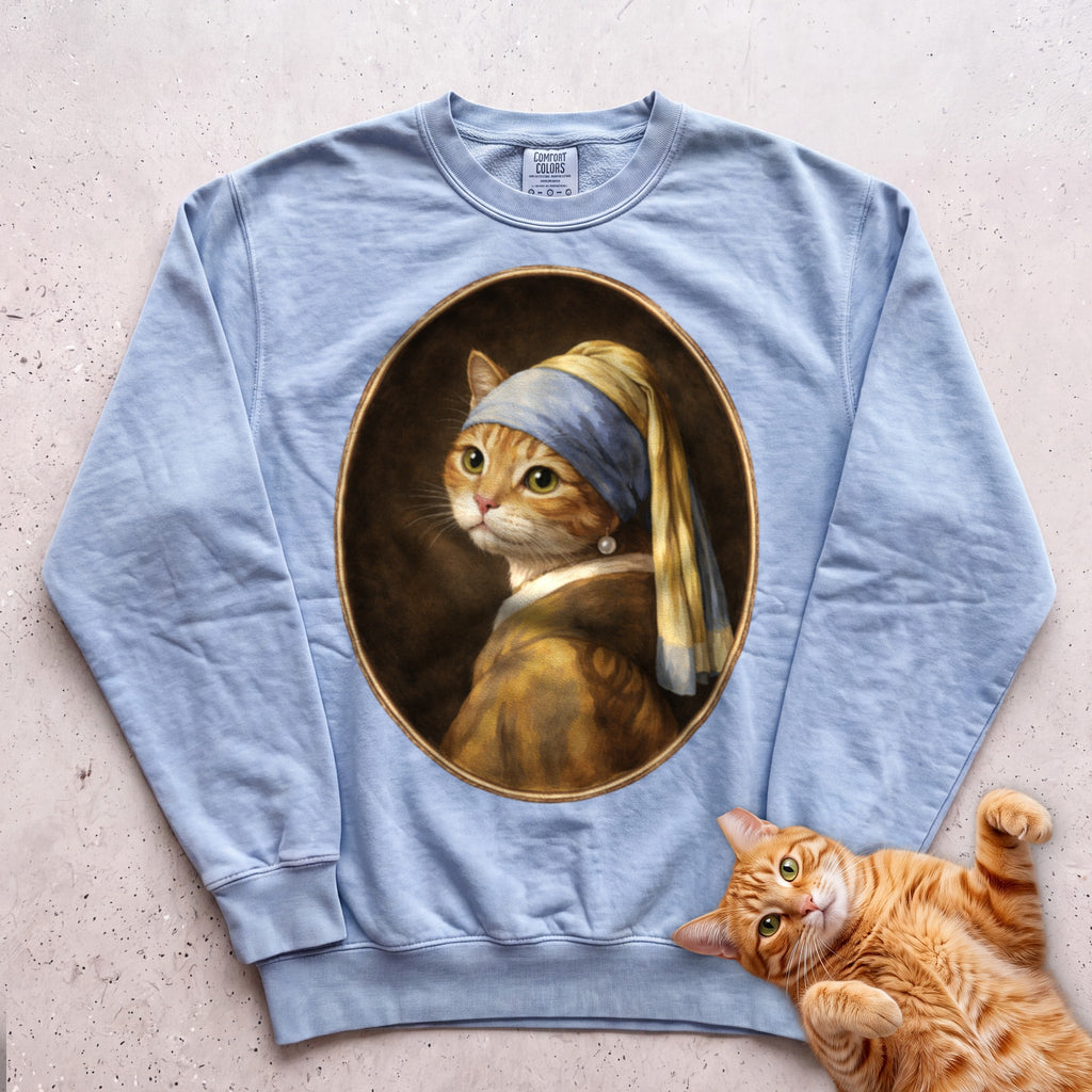 Art Personalized Custom Cat Sweatshirt - Chambray