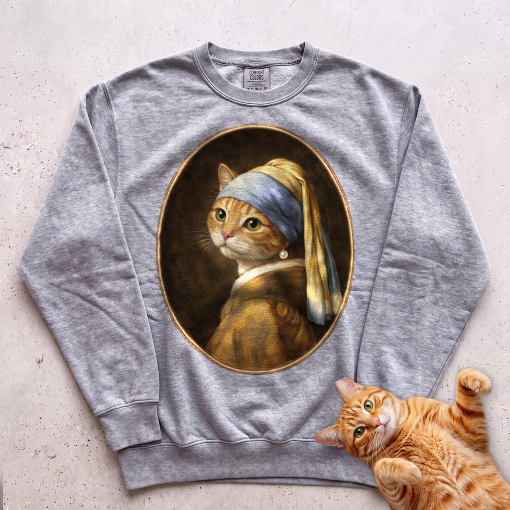 Art Personalized Custom Cat Sweatshirt - Grey