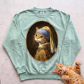 Art Personalized Custom Cat Sweatshirt - Light Green