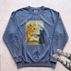 Art Sunflowers Sweatshirt - Blue Jean