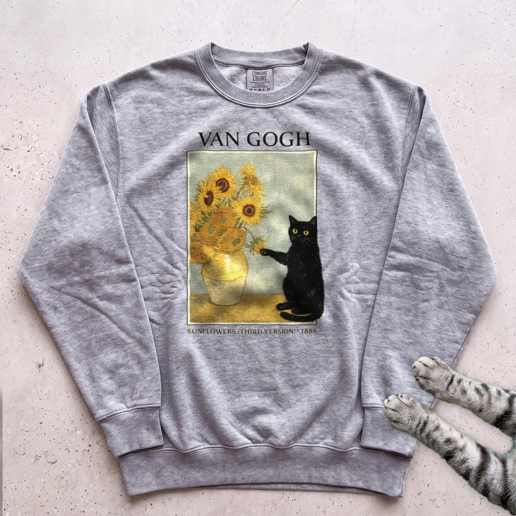 Art Sunflowers Sweatshirt - Grey