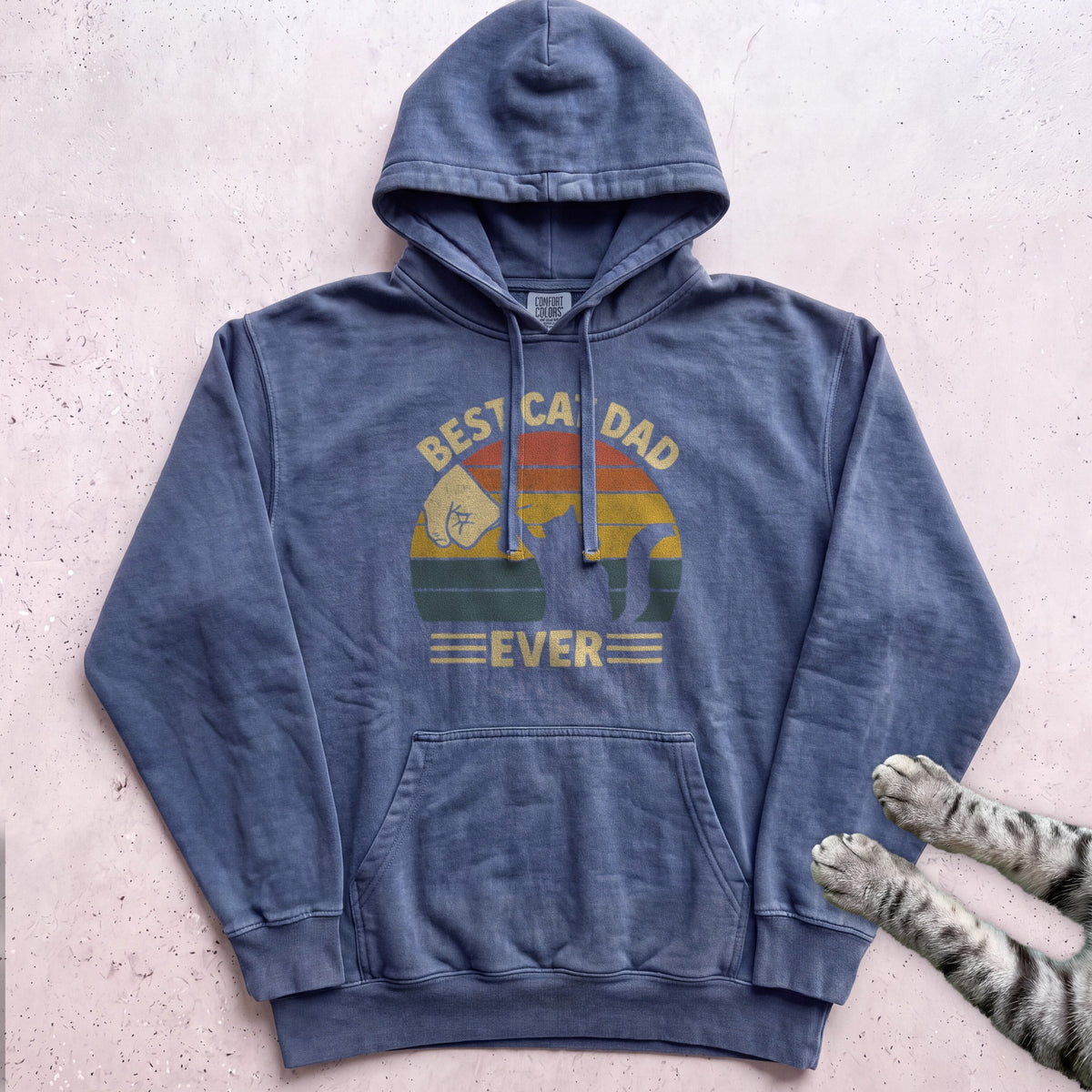 Best Cat Dad Ever Hoodie - Denim