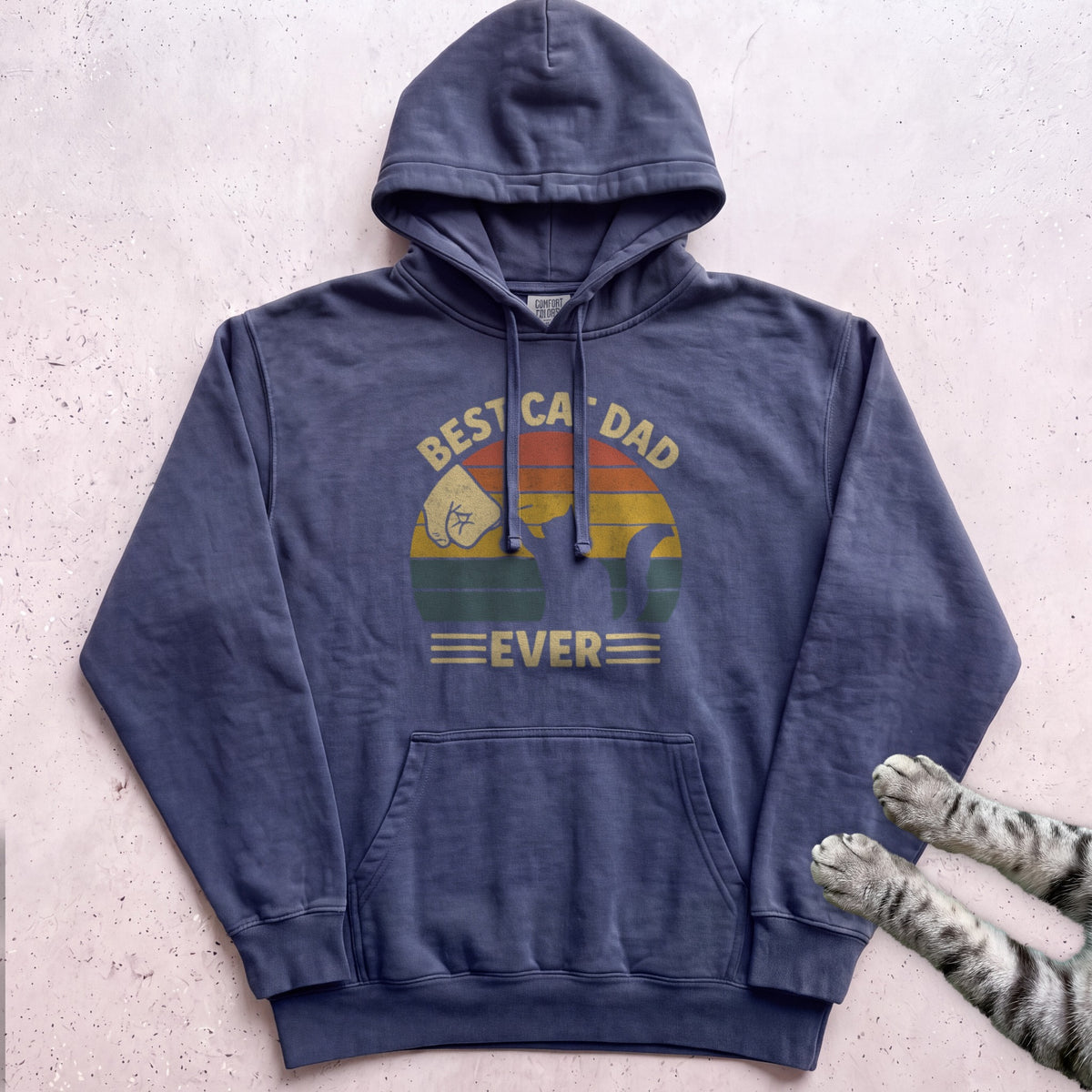 Best Cat Dad Ever Hoodie - True Navy