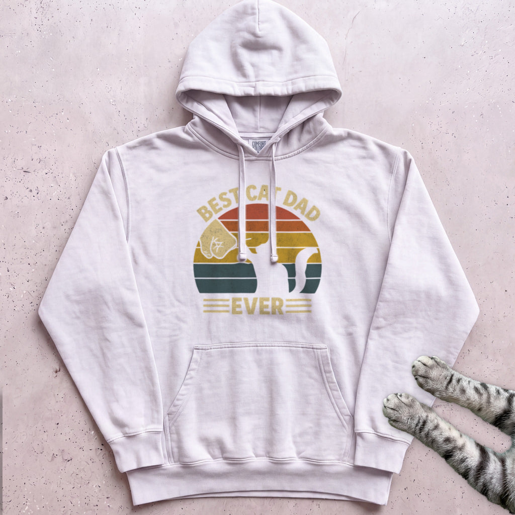 Best Cat Dad Ever Hoodie - White