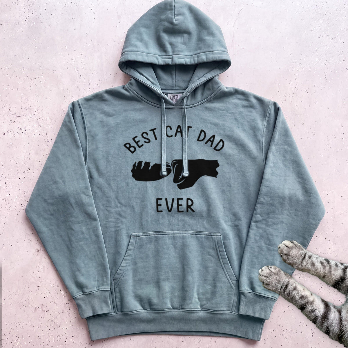 Best Cat Dad Ever Fist Bump Hoodie - Seafoam