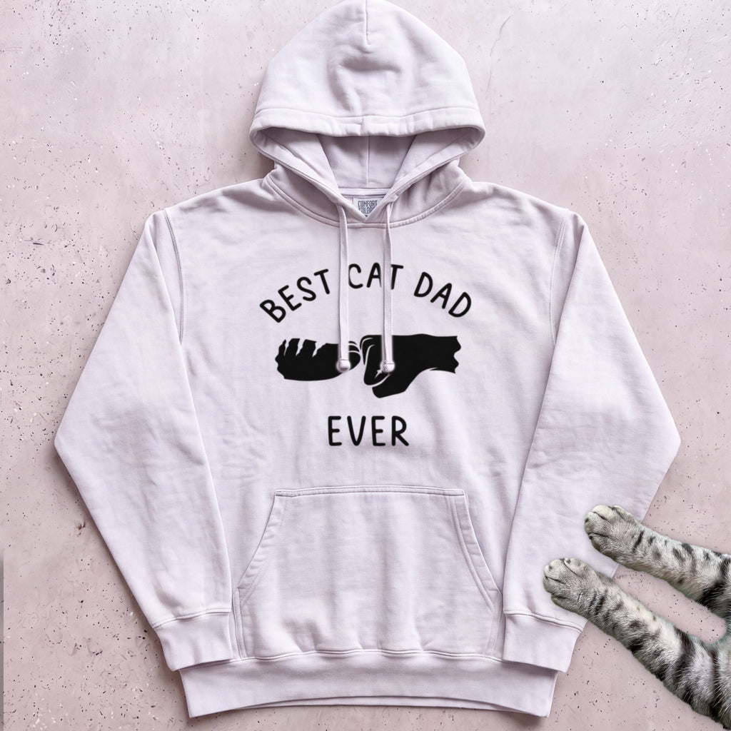 Best Cat Dad Ever Fist Bump Hoodie - White