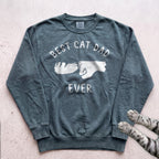 Best Cat Dad Ever Fist Bump Sweatshirt - Blue Spruce