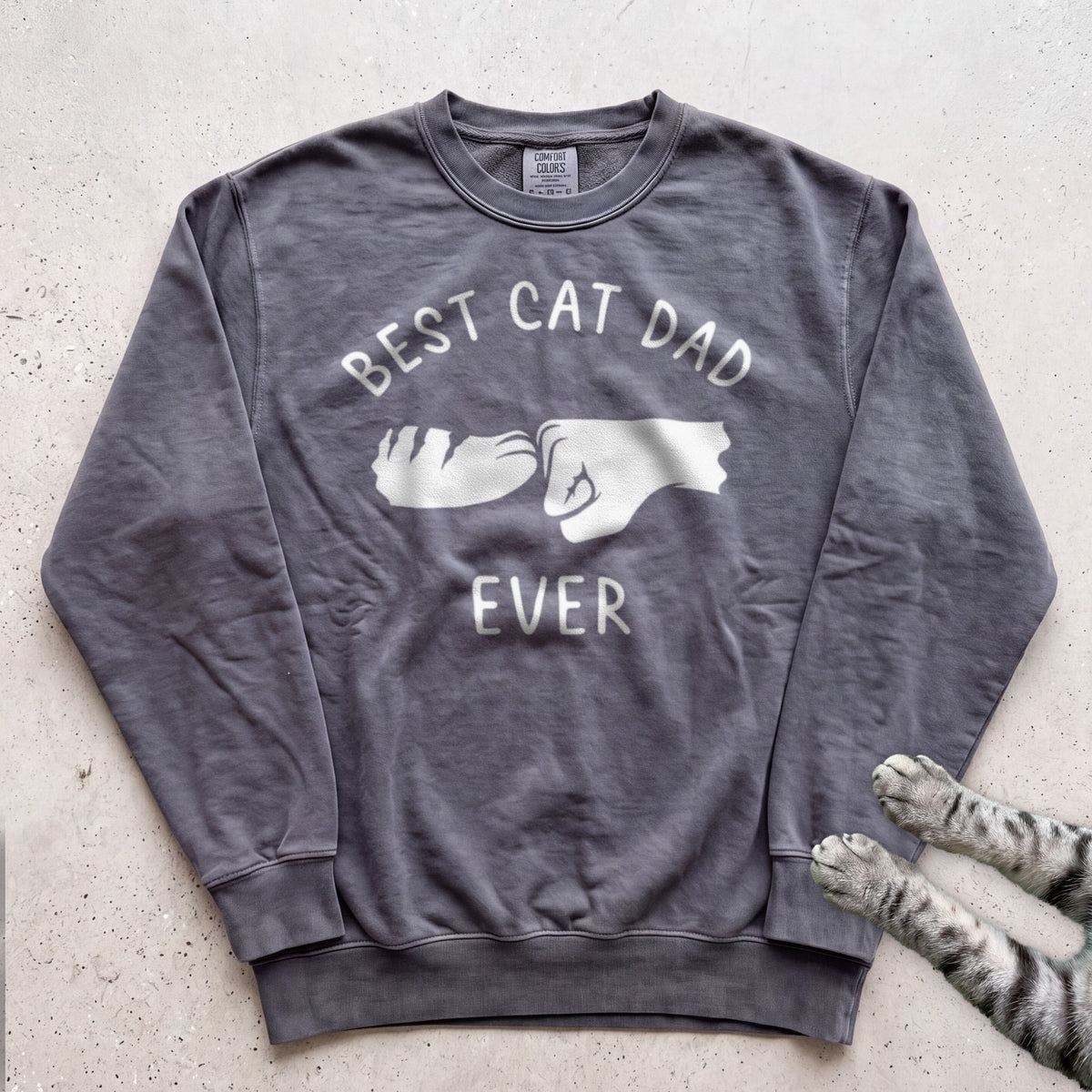 Best Cat Dad Ever Fist Bump Sweatshirt - Pepper