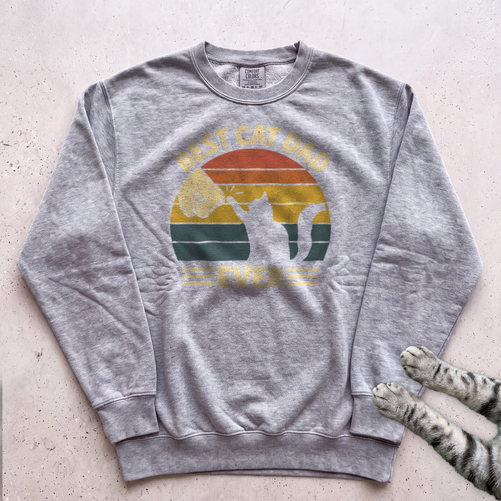 Best Cat Dad Ever Sweatshirt - Grey