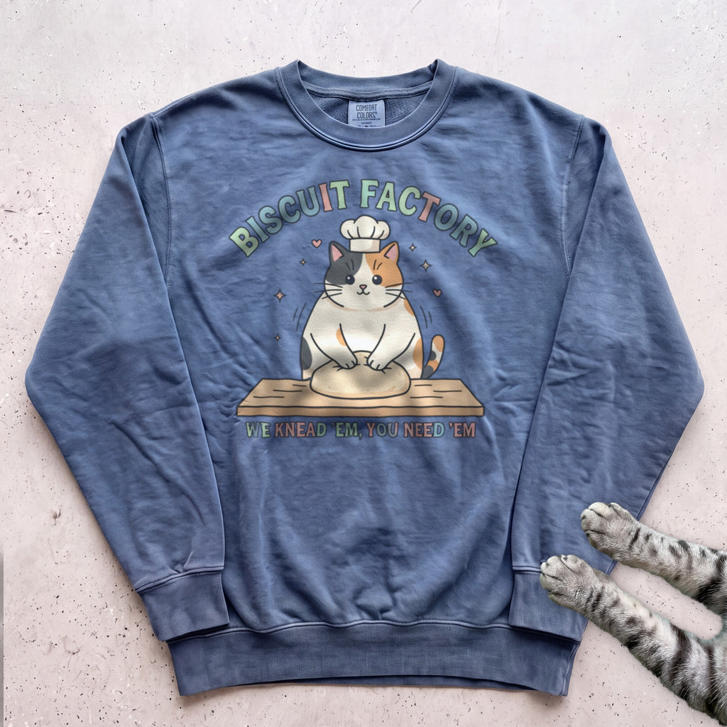 Biscuit Factory Cat Sweatshirt - Blue Jean