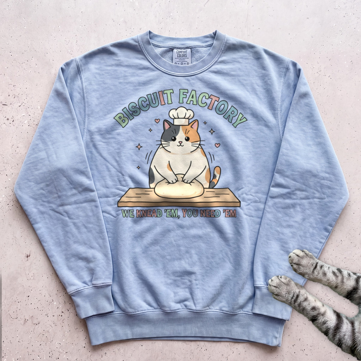 Biscuit Factory Cat Sweatshirt - Chambray
