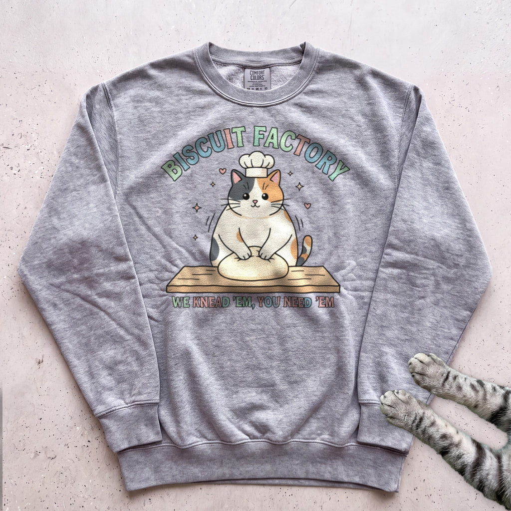 Biscuit Factory Cat Sweatshirt - Grey