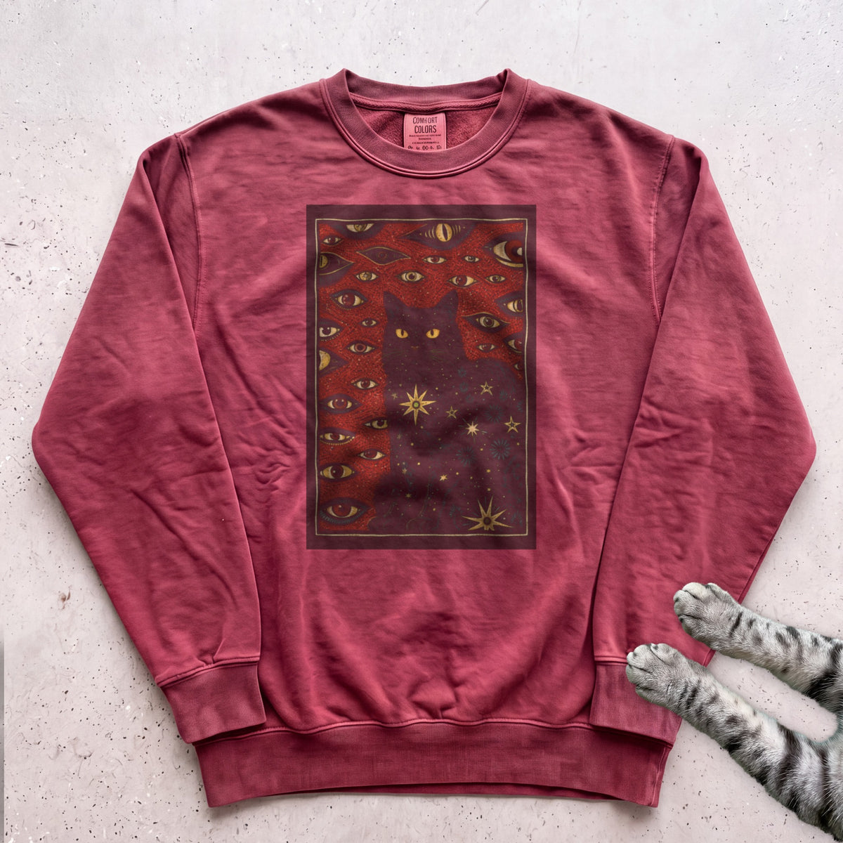 Black Cat Magick Sweatshirt - Crimson