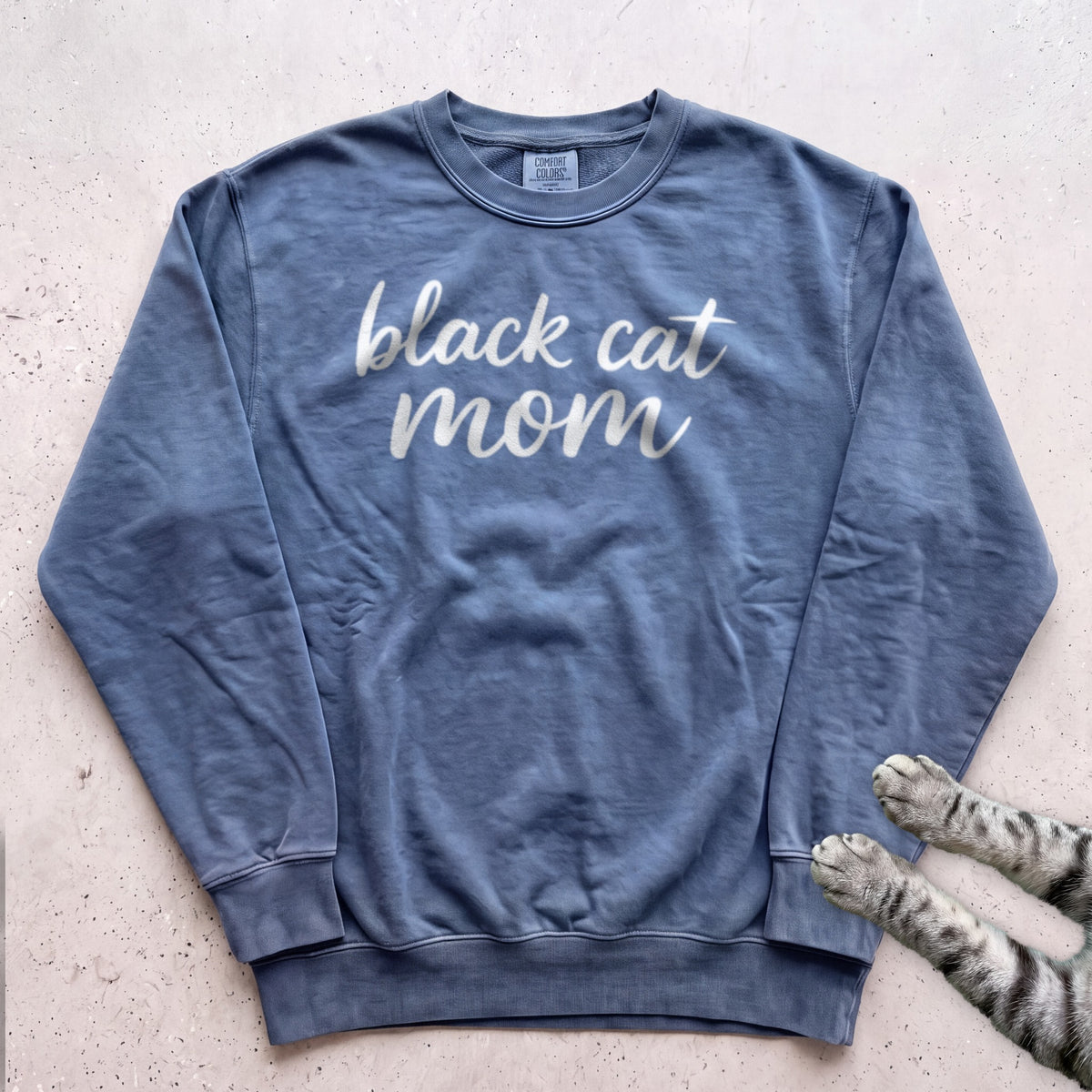 Black Cat Mom Sweatshirt - Blue Jean