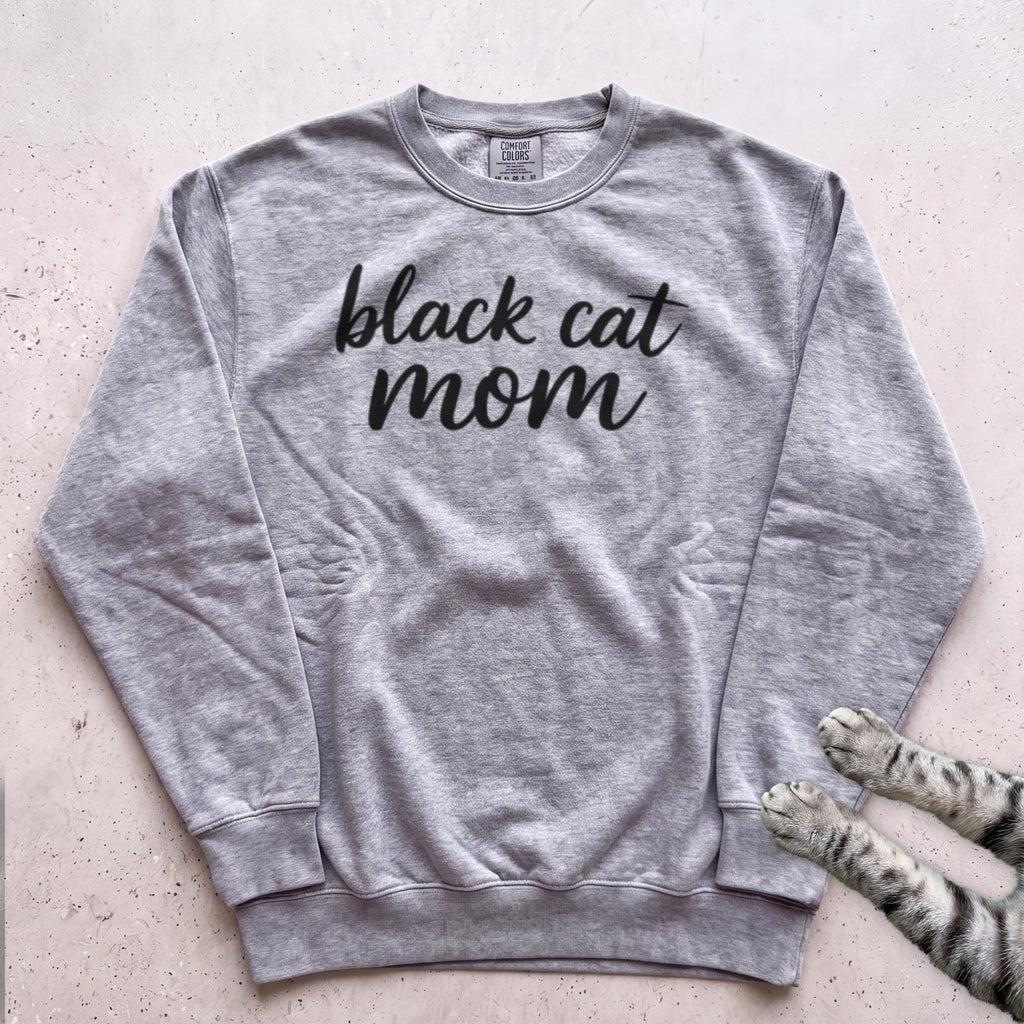Black Cat Mom Sweatshirt - Grey