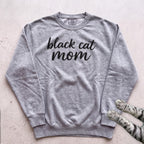 Black Cat Mom Sweatshirt - Grey