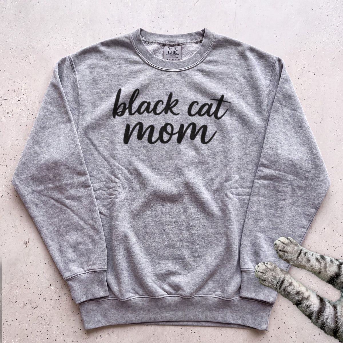 Black Cat Mom Sweatshirt - Grey