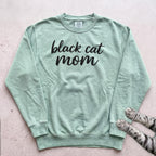 Black Cat Mom Sweatshirt - Light Green