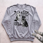 Born to Dilly Dally, Forced to Lock In Cat Sweatshirt - Grey
