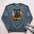 Bruh Cat Sweatshirt - Blue Spruce