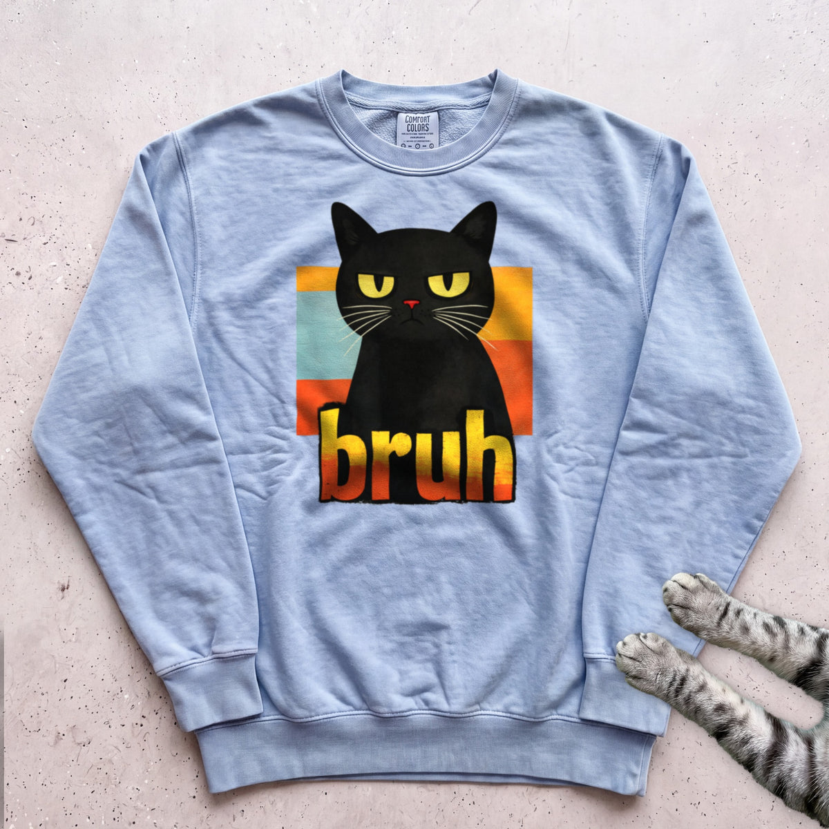 Bruh Cat Sweatshirt - Chambray