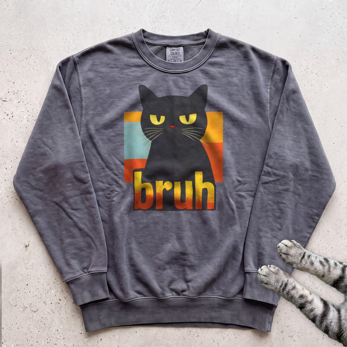Bruh Cat Sweatshirt - Pepper
