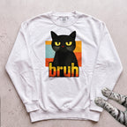 Bruh Cat Sweatshirt - White