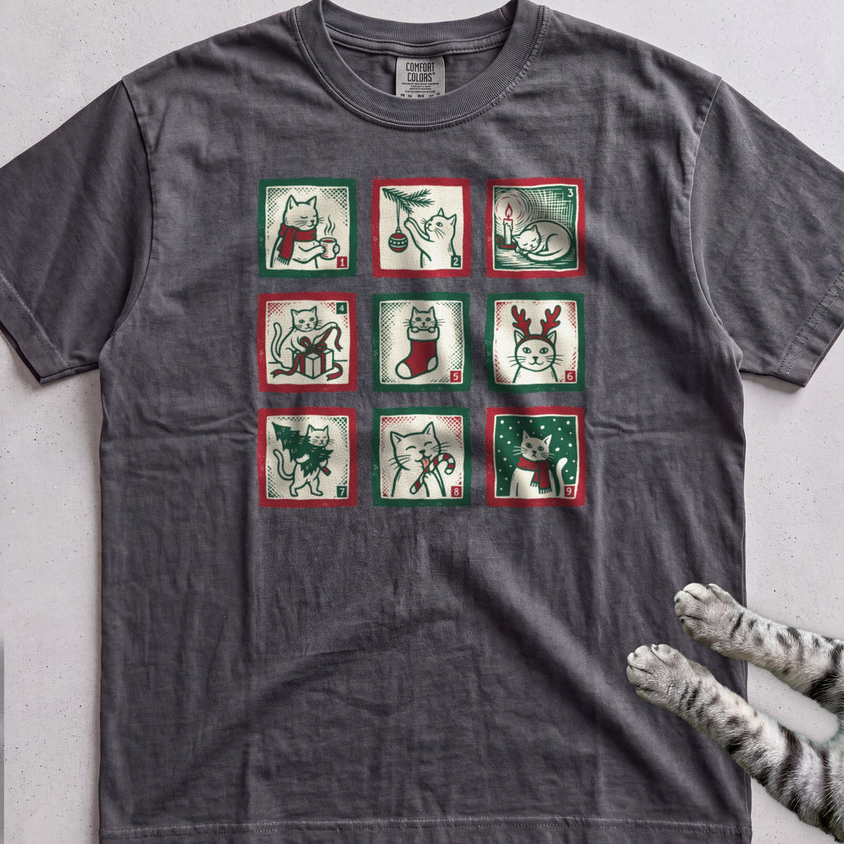 Cat Advent Windows T-Shirt - Pepper
