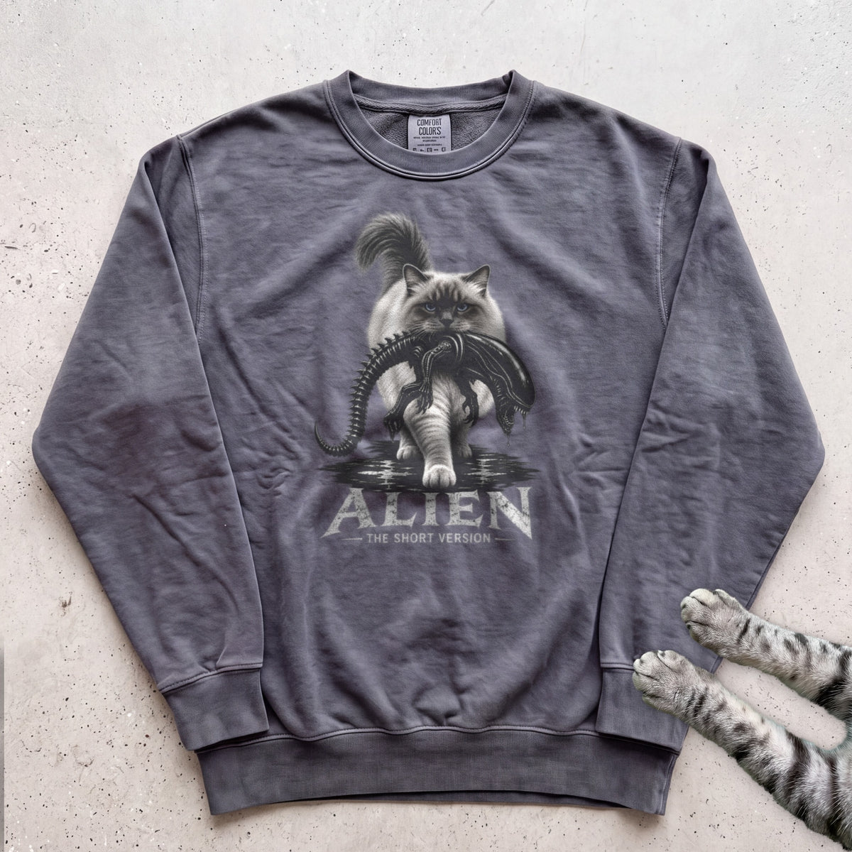 Cat Alien Sweatshirt – Funny Alien Movie Parody Sweatshirt - Pepper