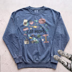 Cat Care Cat Mom Sweatshirt - Blue Jean