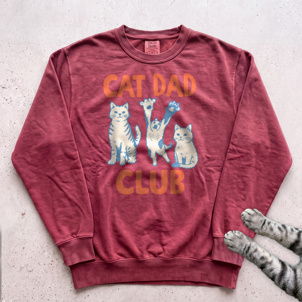 Cat Dad Club Sweatshirt - Crimson