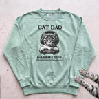 Cat Dad Gamer Club Sweatshirt - Light Green