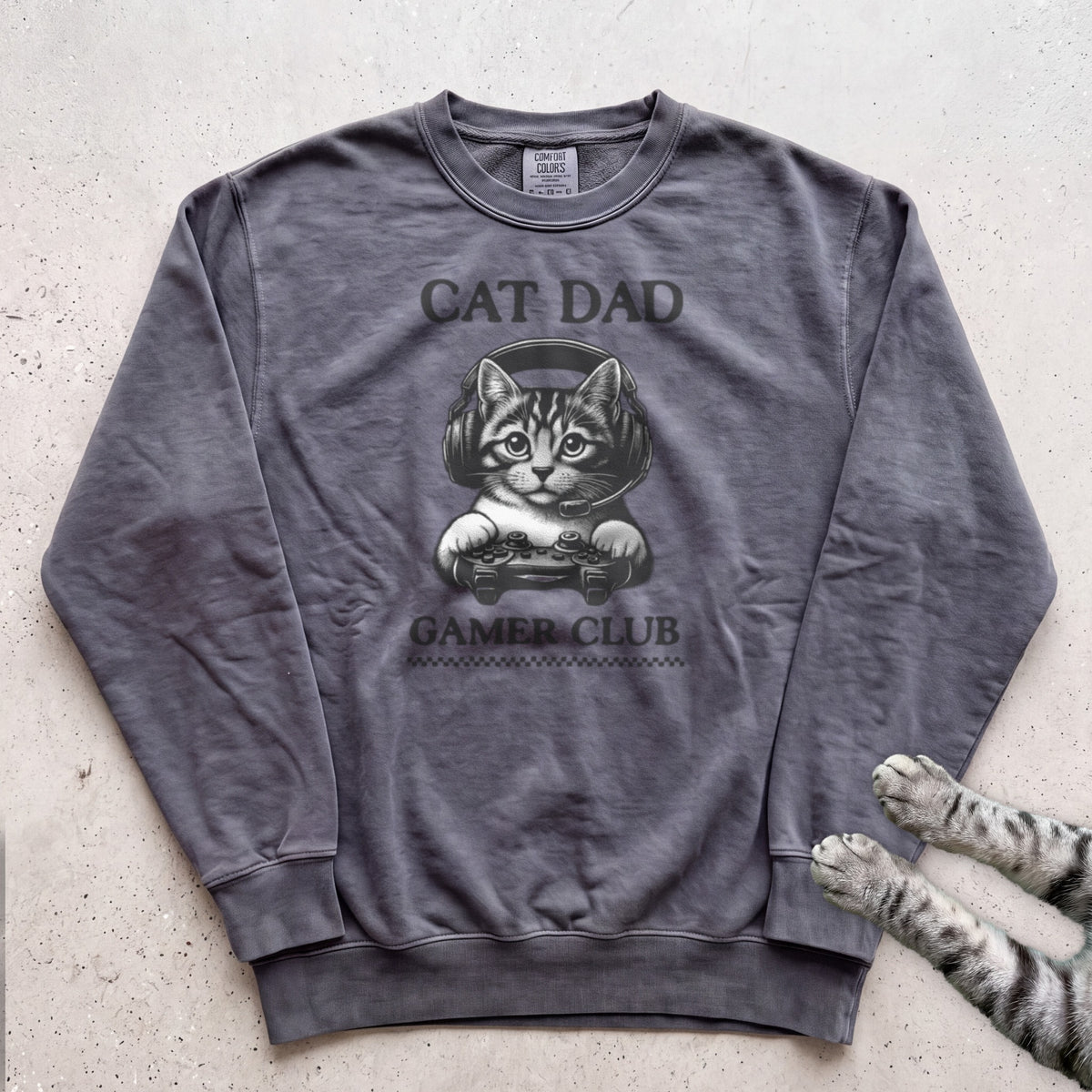Cat Dad Gamer Club Sweatshirt - Pepper