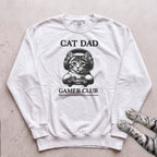 Cat Dad Gamer Club Sweatshirt - White