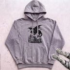 Cat Dragon Castle Hoodie - Grey