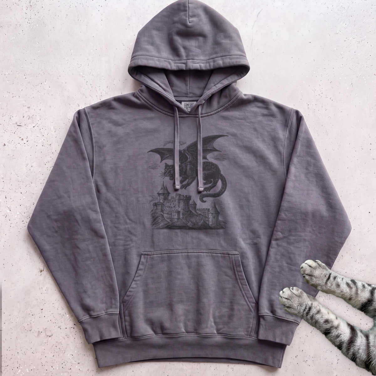 Cat Dragon Castle Hoodie - Pepper