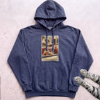 Cat Drinking Coffee Vintage Hoodie - True Navy